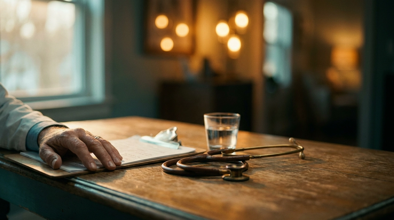 Clinician and patient at a modern healthcare clinic